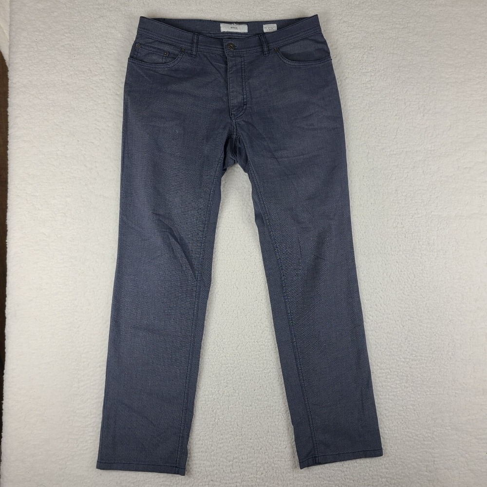 BRAX Pants Mens 34x31 Blue Cooper Fancy Regular Fit Chino Khakis